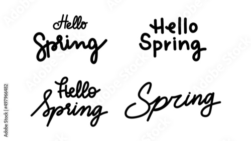 Spring handwritten .isolated on white background  Vector illustration EPS 10