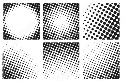 Set of Halftones gradient. Dotted gradient. Vector illustration