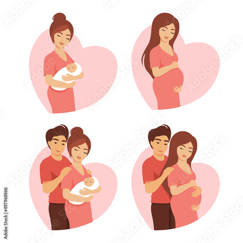 Pregnant woman, woman with child