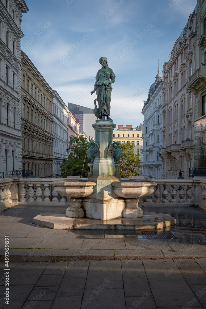 Goose Girl Fountain (Gansemadchenbrunnen) created by Anton Paul Wagner  in 1886 - Vienna, Austria