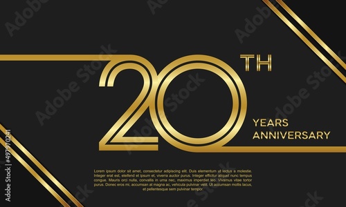 20th anniversary logotype. Anniversary celebration template design for booklet, leaflet, magazine, brochure poster, banner, web, invitation or greeting card. Vector illustrations.