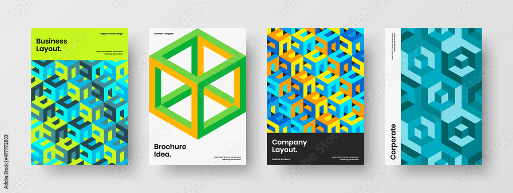 Isolated banner A4 design vector illustration collection. Abstract geometric pattern corporate brochure template bundle. Isolated banner A4 design vector illustration collection. Abstract geometric pattern corporate brochure template bundle.