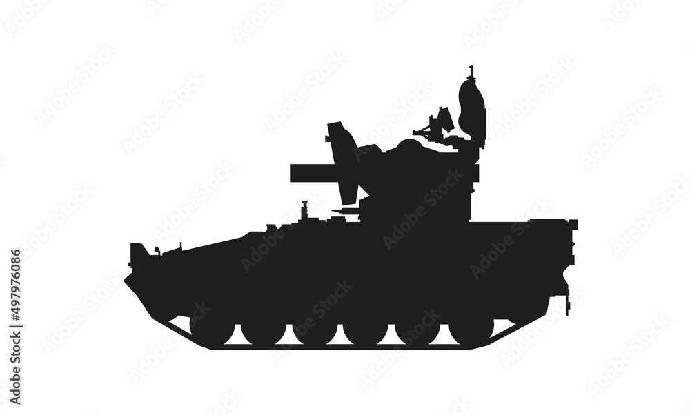 anti-aircraft missile system roland. war and army symbol. vector image for military web design