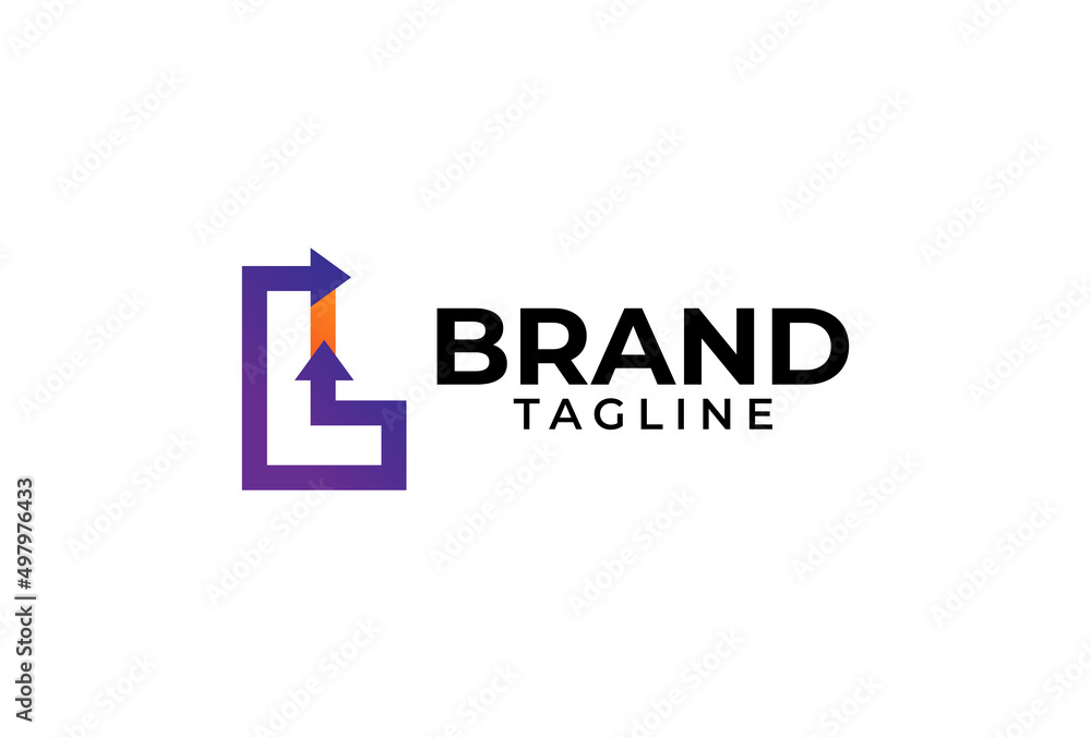Initial L Logo. Letter L with Arrow combination. vector illustration