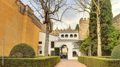Séville en Andalousie détails de l'architecture arabo-andalouse 