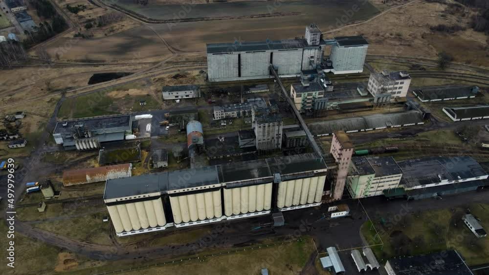 Top View. Mill plant. Grain production enterprise. Osipovichi, Belarus Top View. Mill plant. Grain production enterprise. Osipovichi, Belarus