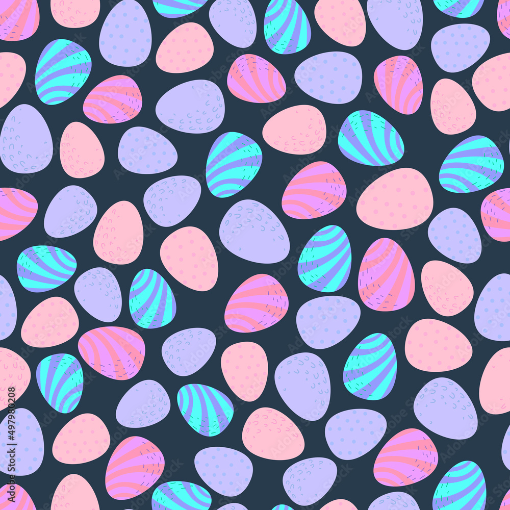 Seamless Easter pattern with eggs. Vector illustration in cute doodle style. Seamless Easter pattern with eggs. Vector illustration in cute doodle style.