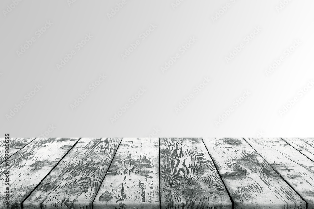 Rustic Black Wood Plank Empty Table For Products Display With Soft Gray Background Rustic Black Wood Plank Empty Table For Products Display With Soft Gray Background