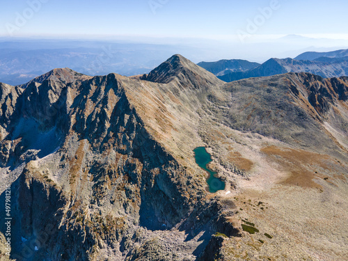 Obraz na płótnie Aerial view of Pirin Mountain near Polezhan Peak, Bulgaria