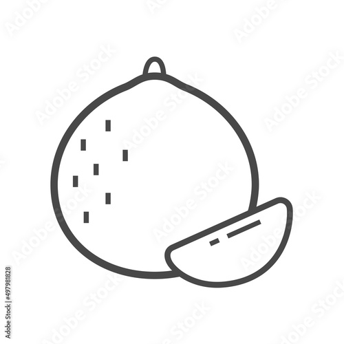 Vector linear icon with orange