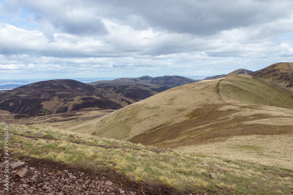 Scottish nature: West Kip Hill, Pentland Hills Regional Park, Penicuik. This trail is great for hiking, trail running, and walking.