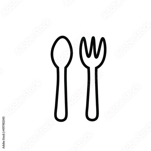 spoon and fork icons kitchenware logo spoon and fork logotype for web design or company isolated vector illustration Eps Ai   