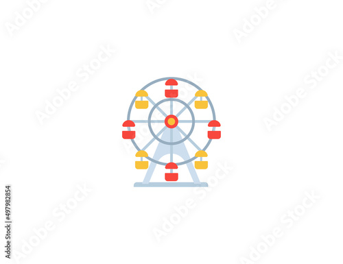 Ferris Wheel vector flat emoticon. Isolated Fairground illustration. Observation Wheel icon
