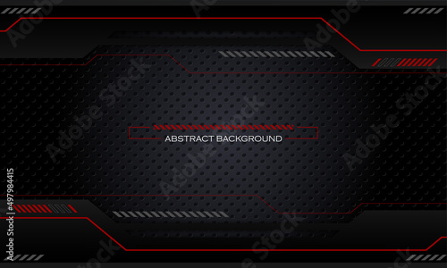 Abstract red black ribbon modern technology background