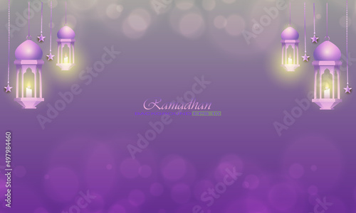 Pink islamic background with sparkling lights
