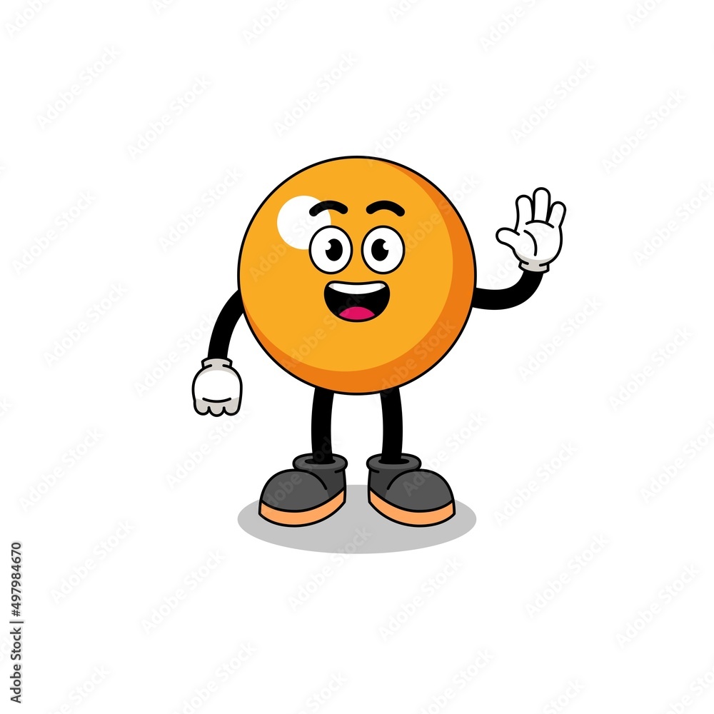 ping pong ball cartoon doing wave hand gesture ping pong ball cartoon doing wave hand gesture
