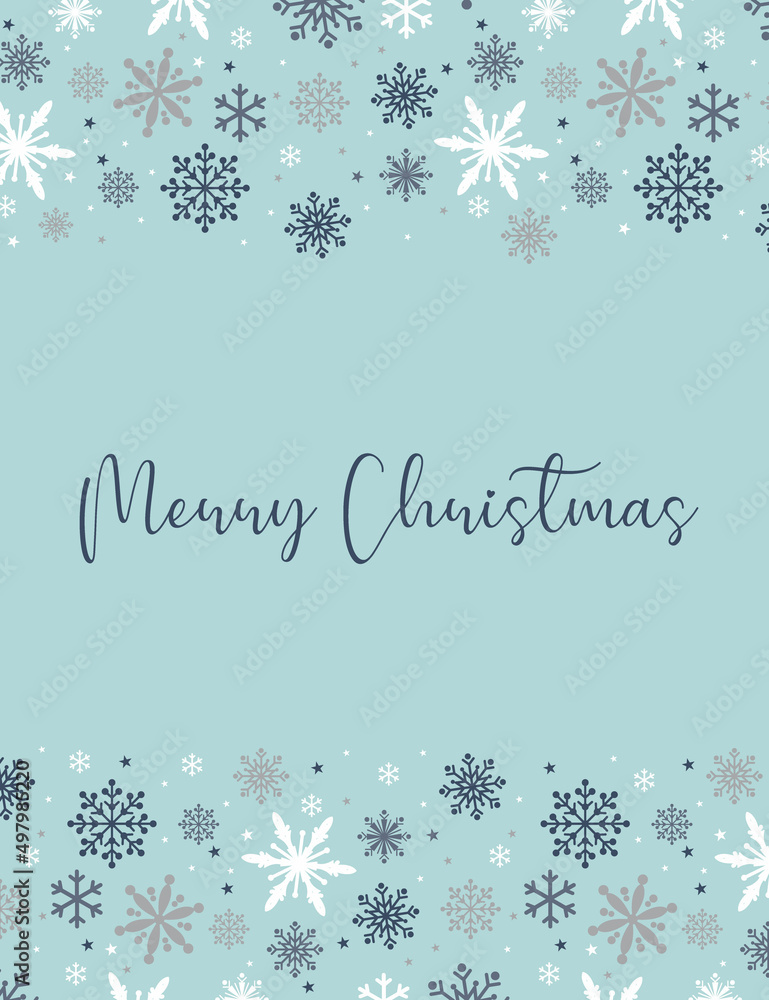 Christmas greetings with snowflakes and blue color Christmas greetings with snowflakes and blue color