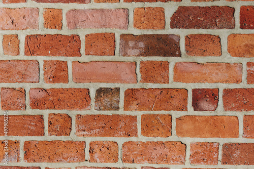 Wallpaper Mural Textured red brick wall background or backdrop, rectangular red terracotta bricks laid out as pattern, architectural structure for old rough building Torontodigital.ca