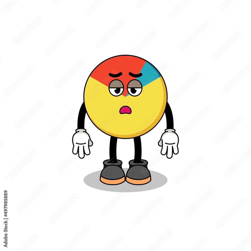 chart cartoon with fatigue gesture chart cartoon with fatigue gesture