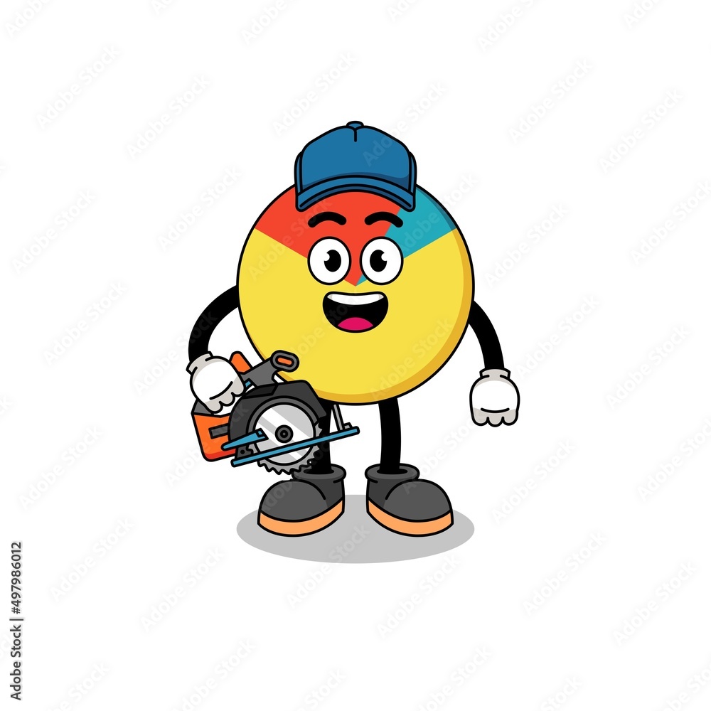 Obraz premium Cartoon Illustration of chart as a woodworker