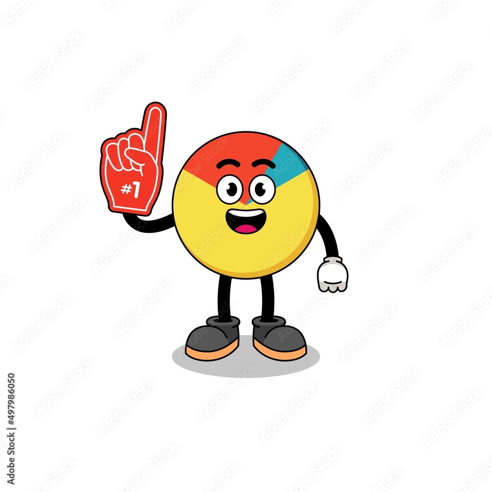 Cartoon mascot of chart number 1 fans Cartoon mascot of chart number 1 fans