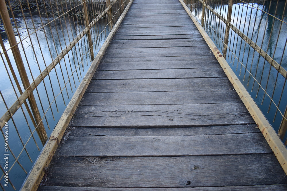 Fototapeta premium wooden bridge on the river