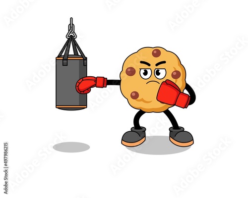 Illustration of chocolate chip cookie boxer