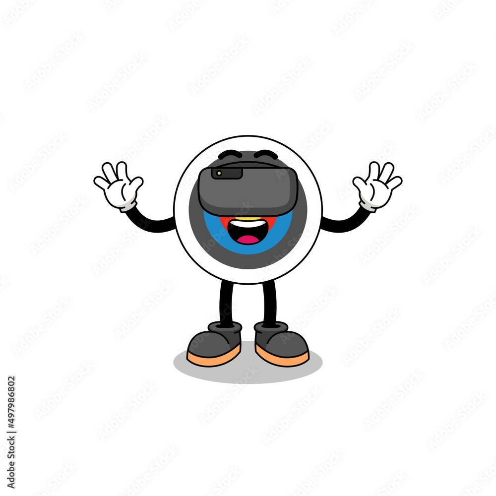 Illustration of archery target with a vr headset Illustration of archery target with a vr headset
