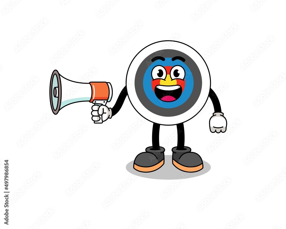 archery target cartoon illustration holding megaphone archery target cartoon illustration holding megaphone