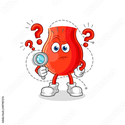 uvula searching illustration. character vector
