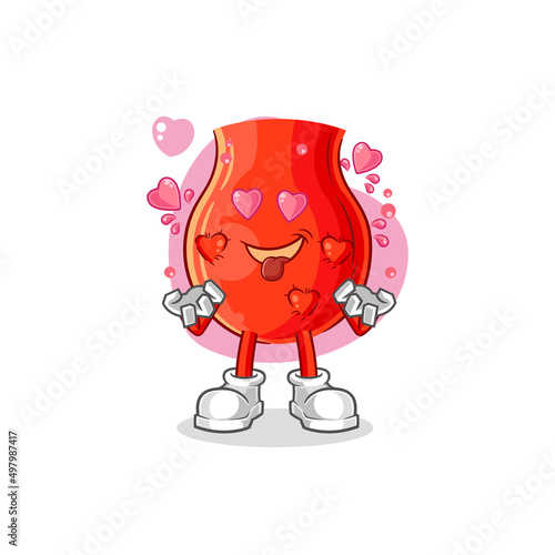 uvula fallin love vector. cartoon character