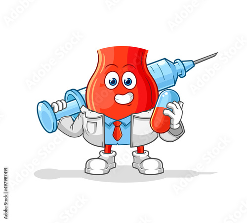 uvula doctor holding medichine and injection