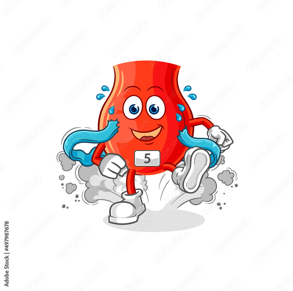 uvula runner character. cartoon mascot vector