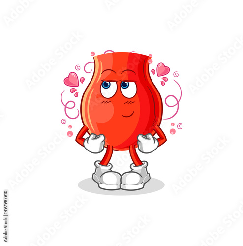 uvula shy vector. cartoon character