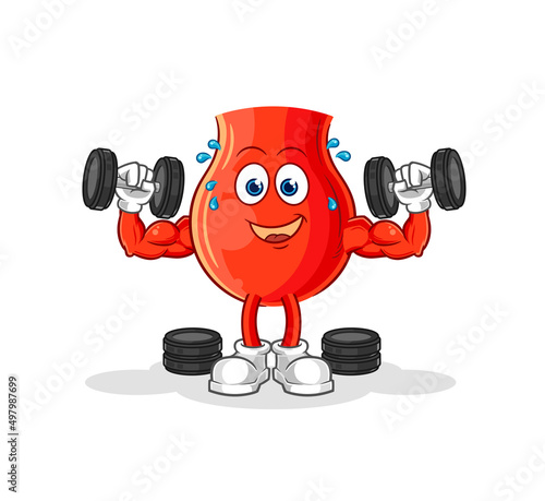 uvula weight training illustration. character vector