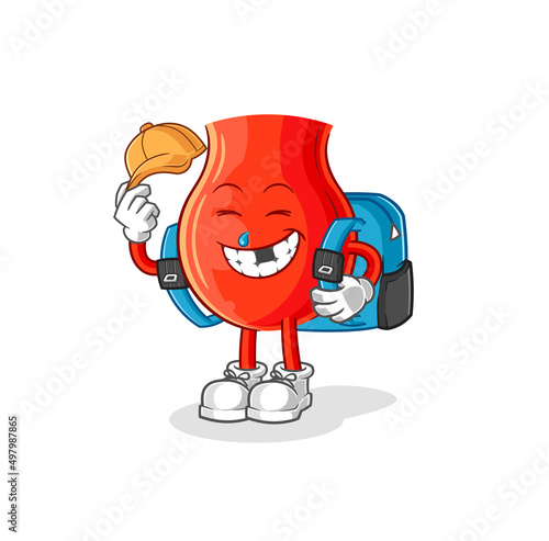 uvula goes to school vector. cartoon character