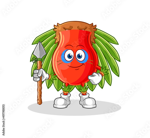 uvula tribal man mascot. cartoon vector