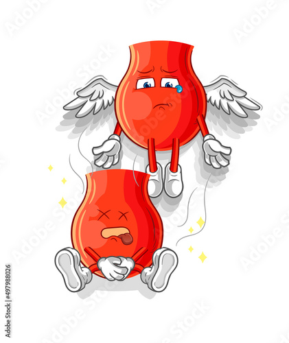 uvula spirit leaves the body mascot. cartoon vector