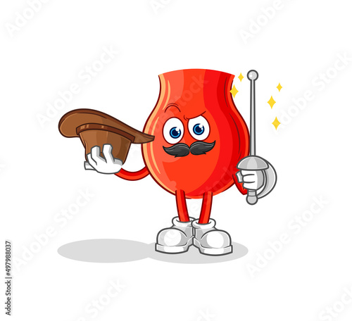 uvula fencer character. cartoon mascot vector