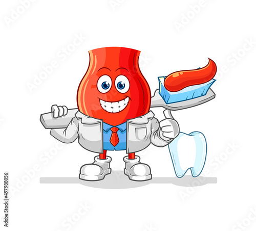 uvula dentist illustration. character vector