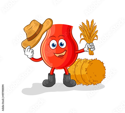 uvula farmer mascot. cartoon vector