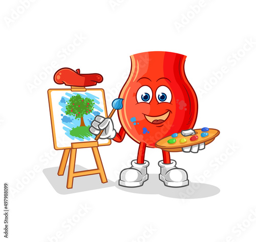 uvula artist mascot. cartoon vector