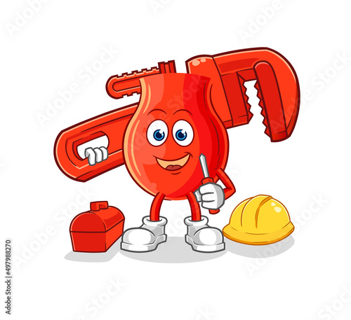 uvula plumber cartoon. cartoon mascot vector