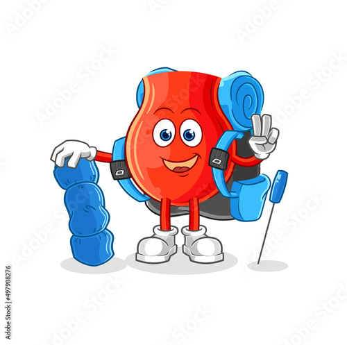 uvula go camping mascot. cartoon vector