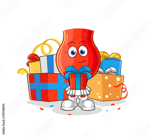 uvula give gifts mascot. cartoon vector