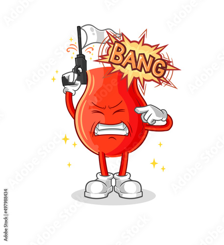 uvula warning shot mascot. cartoon vector