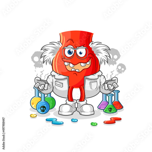 uvula mad scientist illustration. character vector