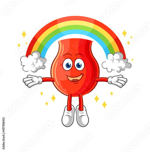 uvula with a rainbow. cartoon vector