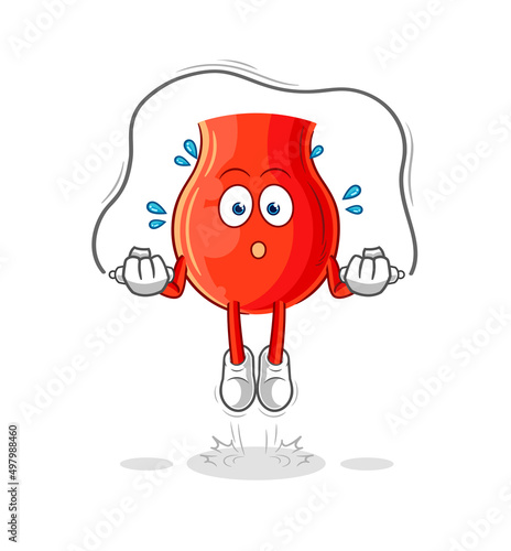 uvula jump rope exercise. character vector