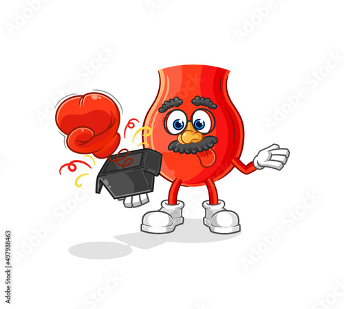 uvula prank glove in the box. cartoon mascot